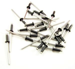 (25 PACK) 1/8" X 1/4" Steel Rivets With Black Finish  sku# RB125/250-S