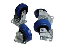Load image into Gallery viewer, (4 PACK) PENN ELCOM W0990-V6 4&quot; Swivel Casters w/Blue Rubber Wheels &amp; No Brake