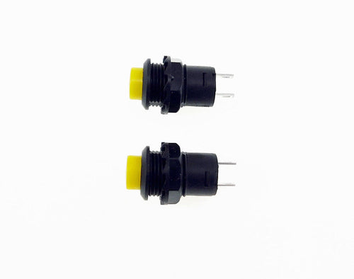 2 Pack SPST Normally Open Momentary Push Button Switch Yellow    32731Y