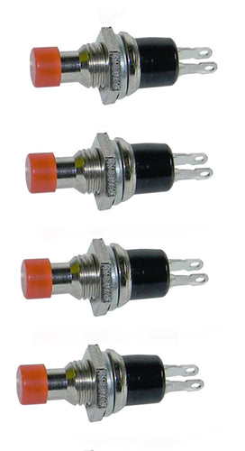 4 Pack SPST Normally Open Momentary Push Button Switch Red     25019 SW