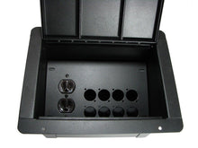 Load image into Gallery viewer, PROCRAFT FPPU-1DUP8X-BK Recessed Stage Pocket / Floor Box 1 AC + 8 D punches