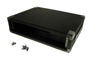 PROCRAFT 2U 16" Deep Rack Case in Black Carpet Wrap - Side Handle w/ Rack Screws