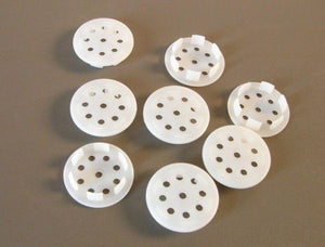 Eight Plastic 1" Vented Hole Plugs - Off White