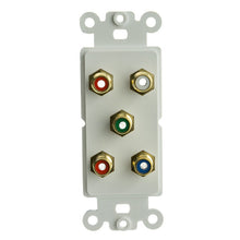 Load image into Gallery viewer, Decora Wall Plate Insert, White, 5 RCA Couplers Component - Audio