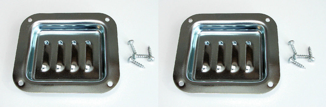 (2 PACK) PENN ELCOM D0511Z Zinc Recessed Steel Louver Dish w/ Mounting Screws