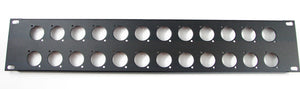PROCRAFT AFP2U-24X-BK 2U 16 ga Formed Aluminum Rack Panel w/ 24 "D" punches