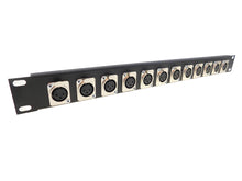 Load image into Gallery viewer, PROCRAFT TSP1U-12XF-BK 1U Aluminum Rack Panel w/ Tie-Down Shelf &amp; 12 XF Loaded