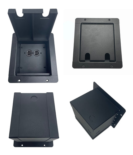 PROCRAFT FPML-1DUP-BK Recessed Stage Pocket / Floor Box loaded w/ 1 AC Duplex