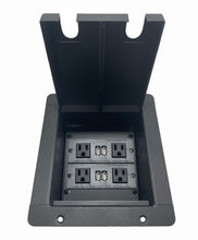 Load image into Gallery viewer, PROCRAFT MINI 2 HOLE LID FEED-THRU RECESSED Stage Pocket/Floor Box w/ 2) WIRED AC