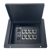 Load image into Gallery viewer, PROCRAFT LARGE GAP LID FEED-THRU RECESSED Stage Pocket/Floor Box w/ 1) WIRED AC 8) XLR FEMALE