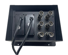 Load image into Gallery viewer, PROCRAFT LARGE GAP LID FEED-THRU RECESSED Stage Pocket/Floor Box w/ 2) WIRED AC 6) XLR FEMALE