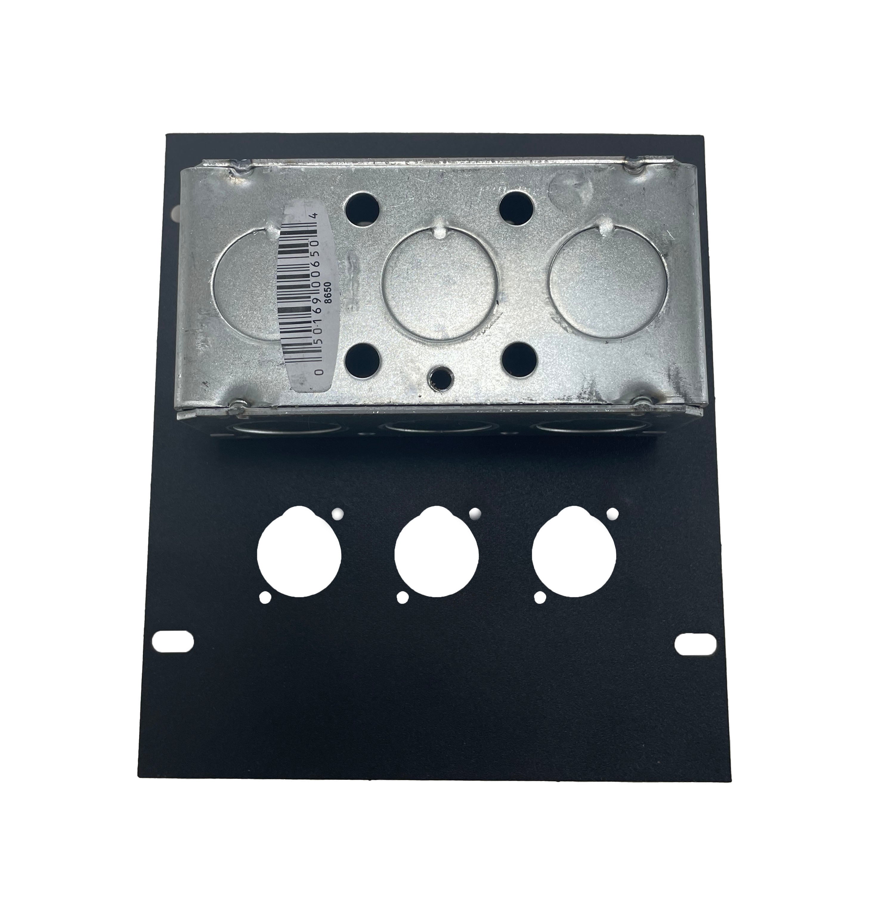 PROCRAFT FPMU-1DUP3X-BK Recessed Stage Pocket / Floor Box 1 AC + 3 
