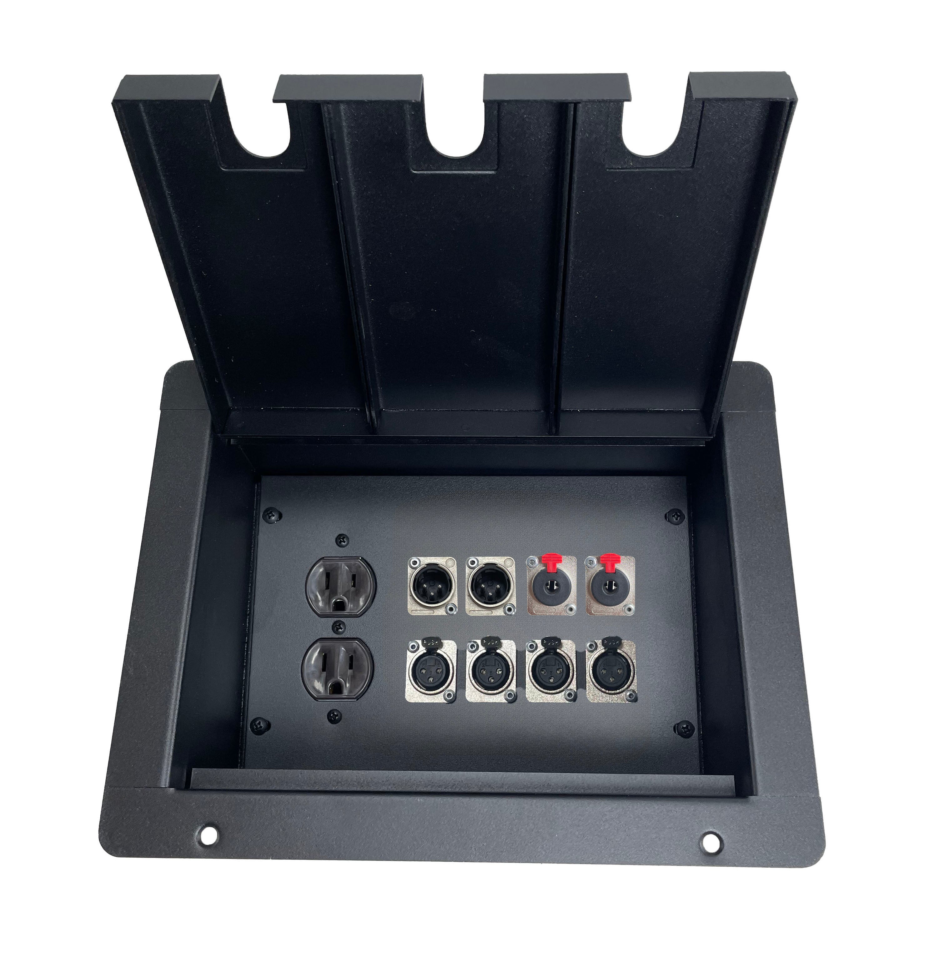 PROCRAFT FPPL-1DUP8X-BK Recessed Stage Pocket / Floor Box 1AC + 8CH (a