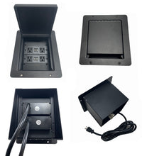 Load image into Gallery viewer, PROCRAFT MINI GAP LID FEED-THRU RECESSED Stage Pocket/Floor Box w/ 2) WIRED AC