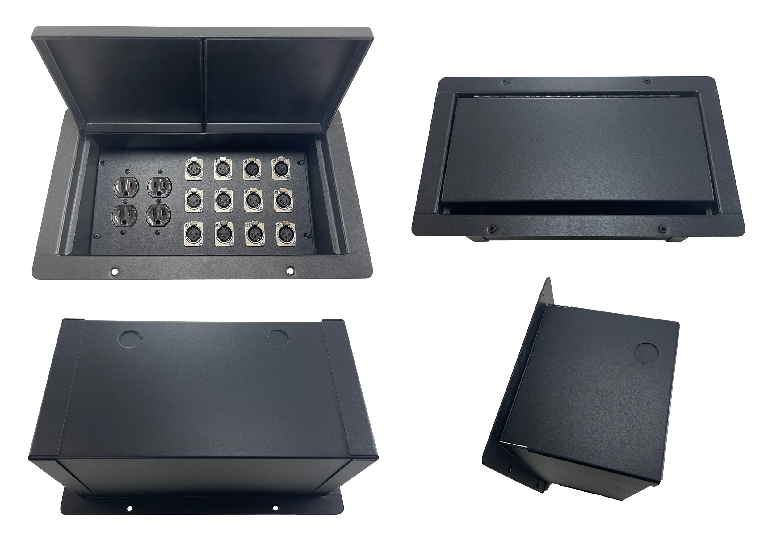 PROCRAFT JUMBO GAP LID RECESSED Stage Pocket/Floor Box w/ 2) AC Duplex