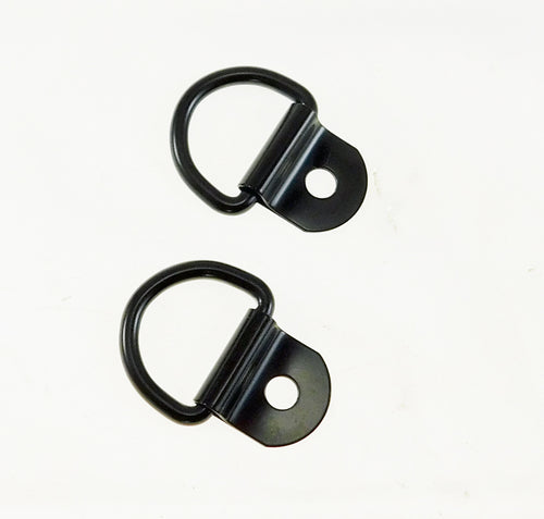 2 Pack Black Steel D-Ring 1/8