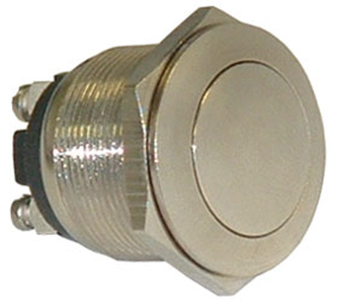 SPST-N.O. Push Button Switch, Polished Metal     16093 SW