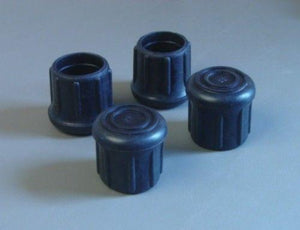 (4 PACK) 1-1/4" Black Rubber Tips for Cane, Crutch, or Chair - CT-1.25-B