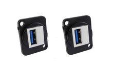Load image into Gallery viewer, (2 PACK) PROCRAFT LY-409 USB 3.0 Feed-Thru D Type panel mount metal connector