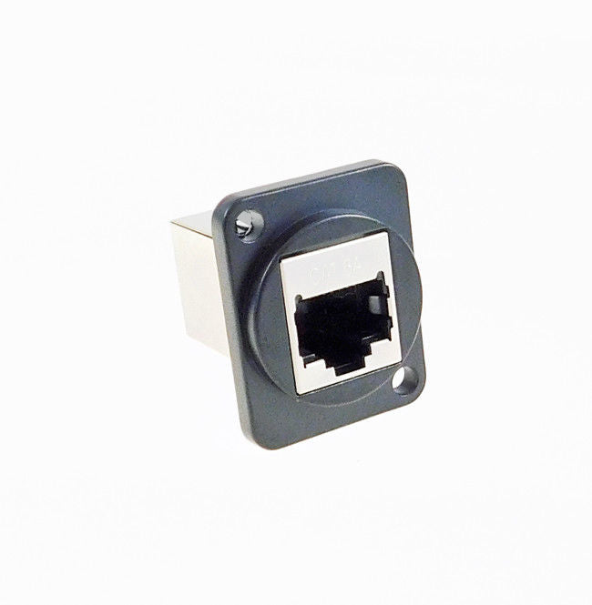 PROCRAFT LY-513-S CAT6E Shielded Feed-Thru D Type Panel Mount Connector (BLK)