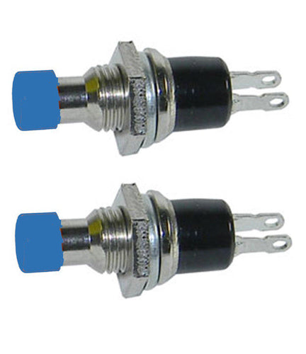 2 Pack SPST Normally Open Momentary Push Button Switch Blue    32728B