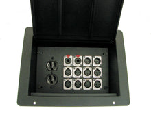 Load image into Gallery viewer, PROCRAFT FPPL-1DUP12X-BK Recessed Stage Pocket / Floor Box 1AC+12CH (any config)