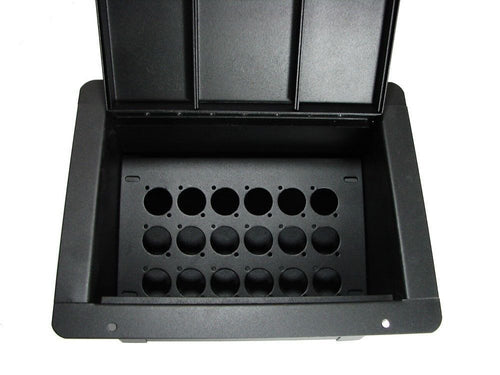 PROCRAFT FPPU-18X-BK Recessed Stage Pocket / Floor Box with 18 