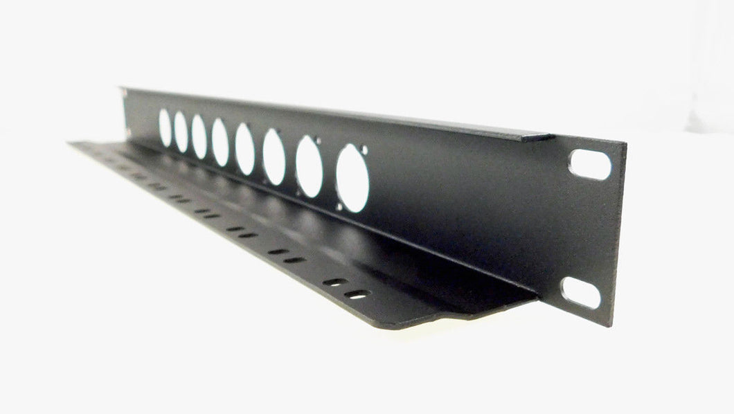 PROCRAFT TSP1U-8X-BK 1U Aluminum Rack Panel w/ Tie-Down Shelf & 8 