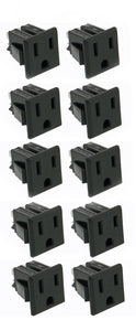 10 pack AC Outlet, NEMA 5-15R, 3 Wire 15A, Snap-in    32041