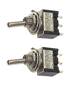 Pair Miniature SPDT Toggle Switches 2 Position ON-ON 25006