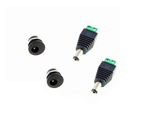 2 Pack 2.1mm DC Power Supply Jack and Male Plug W/Terminal Screws DC-2.1COMBO