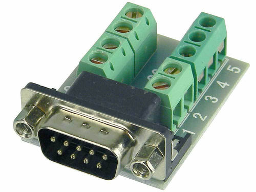 9 Pin VGA DB-9 Break-out Board, Male to Terminals     31304