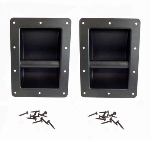 (2 PACK) PENN ELCOM H1105 Large Blk Steel Speaker Cabinet/Case Handle w/ Screws