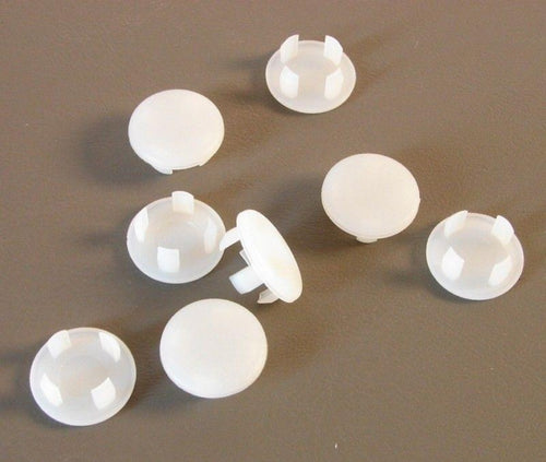8 Pack Plastic 16mm Hole Plugs - Off White      HPW-16mm