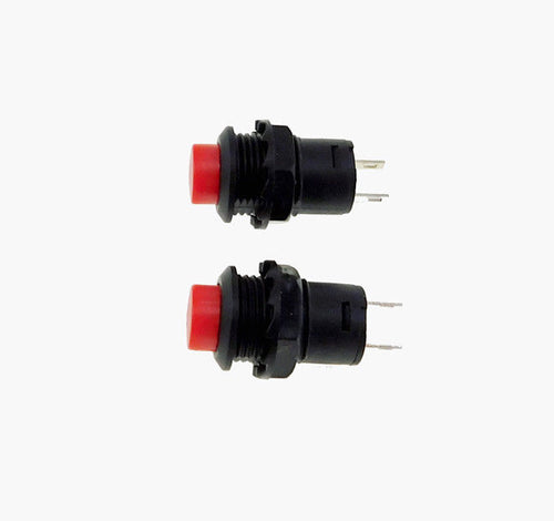 2 Pack SPST Normally Open Momentary Push Button Switch Red    32731R