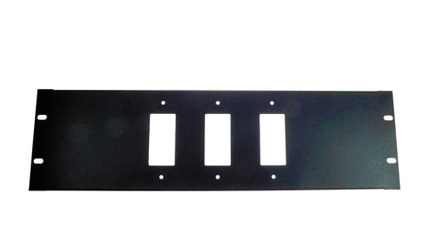 PROCRAFT AFP3U-3DEC-BK 3U Formed Aluminum Rack Panel w/ 3 Decora Punches