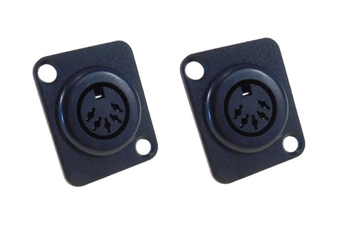 (2 PACK) PROCRAFT D-PLATE 5-PIN MIDI / DIN panel mount connector #D-DIN-5