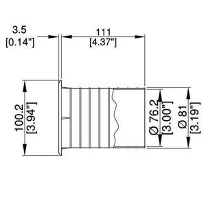 2 Penn Elcom M1702 (3" x 4") Port Tubes for Sub Woofer PA Speaker Cabinet Vents