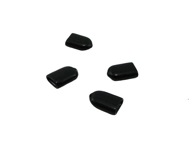 4 Pack Rectangular Black Vinyl Caps 1/16