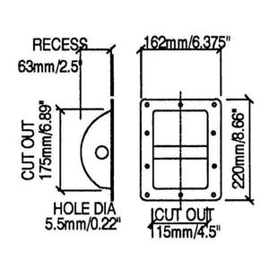 (12 PACK) PENN ELCOM H1105 Large Blk Steel Speaker Cabinet/Case Handle w/ Screws