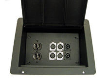 Load image into Gallery viewer, PROCRAFT FPPL-1DUP6X-BK Recessed Stage Pocket / Floor Box 1AC + 6CH (any config)