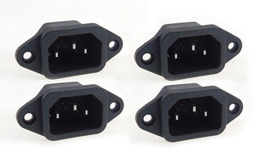 4 Pack AC Power IEC Standard C-14 Inlet Connector Flange Mount 3PAC