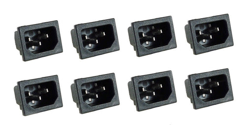 8 Pack AC Power IEC Standard C-14 Inlet Connector Snap-In R-301SN