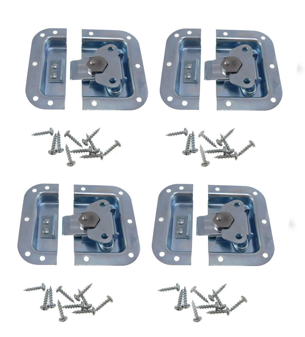 (4 PACK) RELIABLE HARDWARE A3020 Recessed Butterfly Latch for Racks/Cases - ZINC