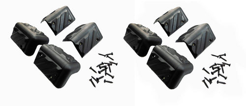 (8 PACK) PENN ELCOM 1405 Black Plastic Chevron Style Stackable Corners w/ Screws