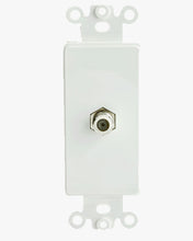 Load image into Gallery viewer, PROCRAFT 301-1000 White Decora Wall Plate Insert w/ 1) F Type Coaxial Coupler