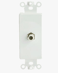 PROCRAFT 301-1000 White Decora Wall Plate Insert w/ 1) F Type Coaxial Coupler
