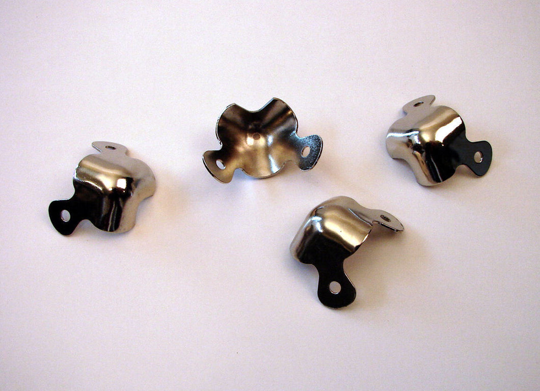 4 Pack Reliable Hardware Small Two Leg Cabinet Corners  - Nickle Finish   1270X4