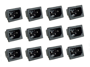 12 Pack AC Power IEC Standard C-14 Inlet Connector Snap-In R-301SN