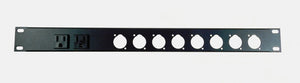 PROCRAFT AFP1U-2AC8X-BK 1U Formed Aluminum Rack Panel w/ 2 AC + 8 D punches